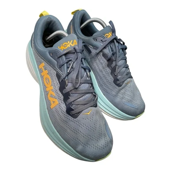 Hoka One One Bondi 8 Real Teal Shadow Mens Blue Size 11 Running Shoes - Picture 9 of 16